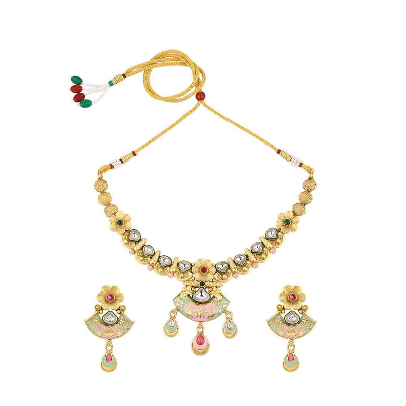 Asmitta Kundan And Meenakari Necklace Set