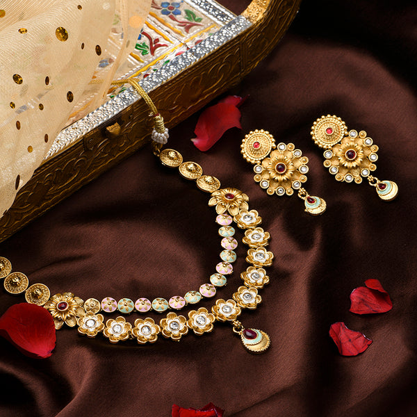 Asmitta Kundan And Meenakari Necklace Set