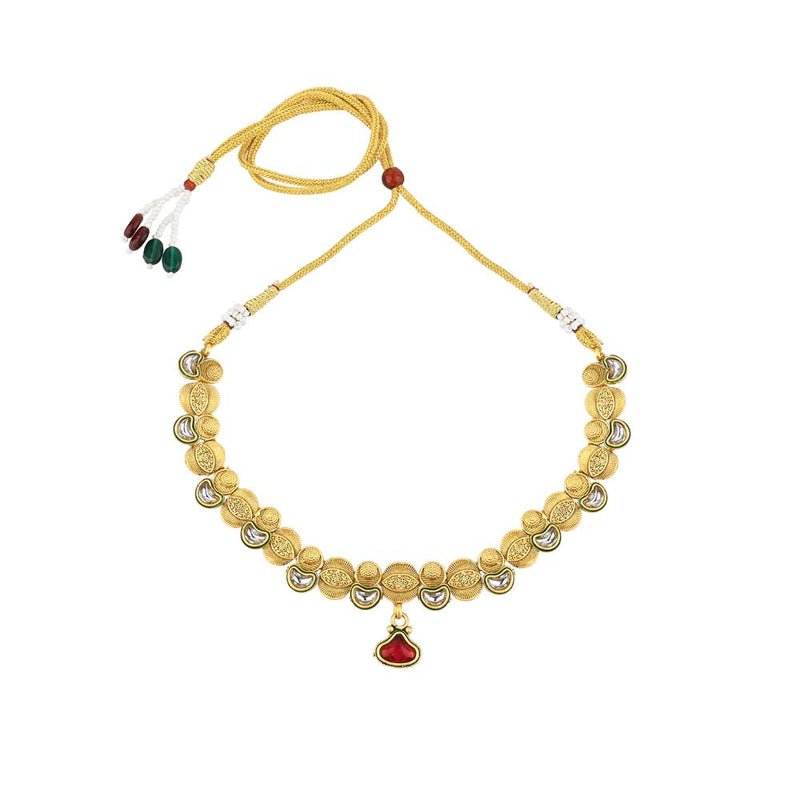 Asmitta Gold Plated Kundan Necklace Set