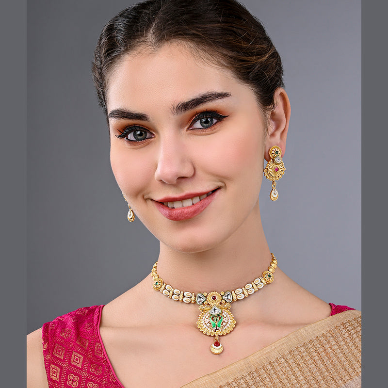 Asmitta Kundan And Meenakari Necklace Set