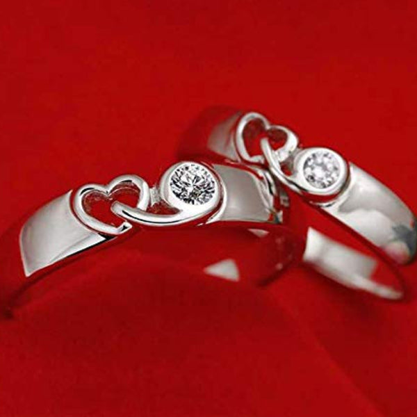 Asmitta Rhodium Plated Couple Ring - Special Gift For Someone Special