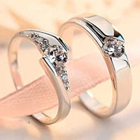 Asmitta Rhodium Plated Couple Ring - Special Gift For Someone Special