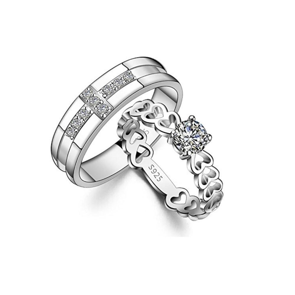 Asmitta Rhodium Plated Couple Ring - Special Gift For Someone Special