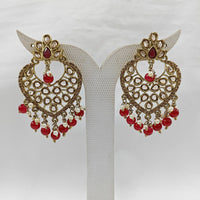 Param Jewel Glam Gold Plated Crystal Stone And Beads Dangler Earrings (Assorted Color)