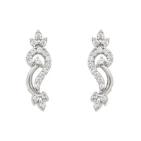 Etnico Silver Plated Cubic Zirconia American Diamond Necklace & Earrings Jewellery Set for Women