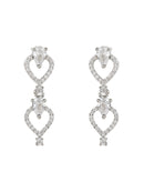 Etnico Stylish Silver Plated Cubic Zirconia American Diamond CZ AD Necklace Jewellery Set For Women