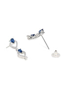 Etnico Stylish Silver Plated Cubic Zirconia American Diamond CZ AD Necklace Jewellery Set For Women