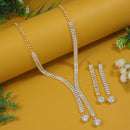 Etnico Gold Plated Cubic Zirconia American Diamond Necklace & Earrings Jewellery Set for Women
