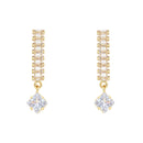 Etnico Gold Plated Cubic Zirconia American Diamond Necklace & Earrings Jewellery Set for Women
