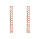 Etnico Rose Gold Plated Cubic Zirconia American Diamond Necklace & Earrings Jewellery Set for Women