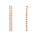Etnico Rose Gold Plated Cubic Zirconia American Diamond Necklace & Earrings Jewellery Set for Women