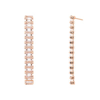 Etnico Rose Gold Plated Cubic Zirconia American Diamond Necklace & Earrings Jewellery Set for Women