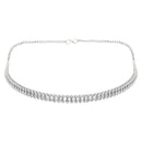 Etnico Cubic Zirconia American Diamond Necklace & Earrings Jewellery Set for Women