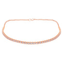 Etnico Rose Gold Plated Cubic Zirconia American Diamond Necklace With Earrings Jewellery Set for Women