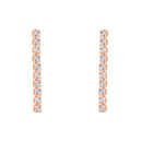 Etnico Rose Gold Plated Cubic Zirconia American Diamond Necklace With Earrings Jewellery Set for Women