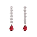 Etnico Silver Plated Cubic Zirconia American Diamond Necklace & Earrings Jewellery Set for Women