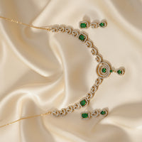 Etnico Gold Plated Traditional Designer Necklace Set with Earrings
