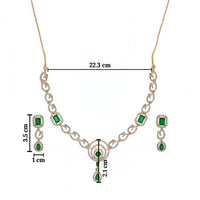 Etnico Gold Plated Traditional Designer Necklace Set with Earrings