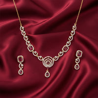 Etnico Gold Plated Traditional Designer Necklace Set with Earrings