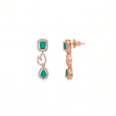 Etnico Gold Plated American Diamond Cubic Zirconia Necklace Set with Earrings