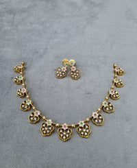 LAFZ Sparkling Floral Link Necklace Set