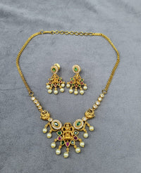 LAFZ Goddess Lakshmi Ethnic AD Necklace Set