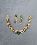 LAFZ Emerald Leafy Link Necklace Set