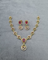 LAFZ Vibrant Multi-Stone AD Necklace Set