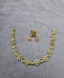 LAFZ Gold-Tone Oval & Floral AD Jewelry Set