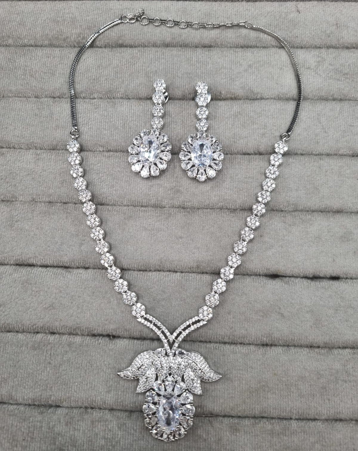 LAFZ  Sparkling White Stone AD Jewellery Set