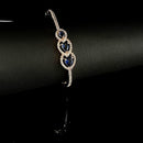 Etnico Stylish Rose Gold PlatedCubic Zirconia American Diamond Adjustable Bracelet For Women