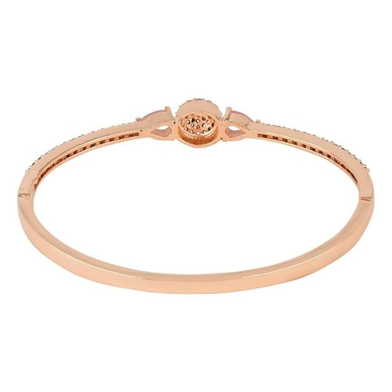 Etnico Rose Gold Plated Cubic Zirconia American Diamond Adjustable Bracelet For Women