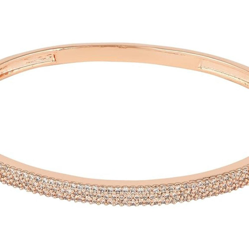 Etnico Rose Gold Plated Cubic Zirconia American Diamond Adjustable Bracelet For Women