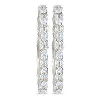 Etnico Silver Plated Thick Brass Bangles Encased With CZ American Diamonds For Women/Girls (ADB459S) (Set of 2)