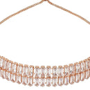 Etnico Stylish Rose Gold Plated Cubic Zirconia American Diamond Adjustable Bracelet For Women & Girls