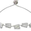 Etnico Stylish Silver Plated Cubic Zirconia American Diamond Adjustable Bracelet For Women & Girls