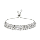 Etnico Stylish Silver Plated Cubic Zirconia American Diamond Special Adjustable Bracelet For Women
