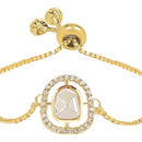 Etnico Stylish Gold Plated Stones Studed Pendant Adjustable Bracelet For Women & Girls