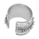Etnico Navratri Ethnic Silver Oxidised Adjustable Afghani Ghungroo Cuff Kada Bracelet For Women (Style 2)