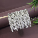 Etnico Navratri Ethnic Stylish Latest Fashion Silver Plated Stone Work Bangles Set For Women (ADB527S)