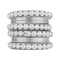 Etnico Ethnic Stylish Latest Fashion Silver Plated Stone Work Bangles Set For Women (ADB529)