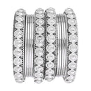 Etnico Ethnic Stylish Latest Fashion Silver Plated Stone Work Bangles Set For Women (ADB529)