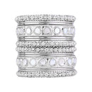 Etnico Ethnic Stylish Latest Fashion Silver Plated Mirror Work Bangles Set For Women (ADB530)