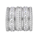 Etnico Navratri Ethnic Stylish Latest Fashion Silver Plated Stone & Mirror Work Bangles Set For Women (ADB531)