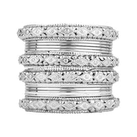 Etnico Navratri Ethnic Stylish Latest Fashion Silver Plated Bangles Set For Women (ADB532)