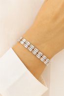 Etnico Stylish Rose Gold PlatedCubic Zirconia American Diamond Adjustable Bracelet For Women