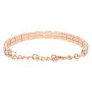 Etnico Stylish Rose Gold PlatedCubic Zirconia American Diamond Adjustable Bracelet For Women