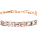 Etnico Stylish Rose Gold PlatedCubic Zirconia American Diamond Adjustable Bracelet For Women