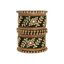 Etnico Gold Plated Traditional Silk Thread Elegant Bangles Chuda Bangle Set for Bridal/Women 