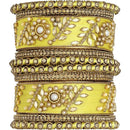 Etnico Gold Plated Traditional Silk Thread Elegant Bangles Chuda Bangle Set for Bridal/Women 